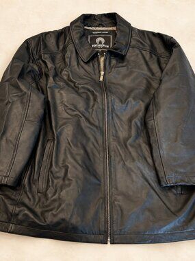 Weatherproof Black Waterproof Leather Full Zip Jacket